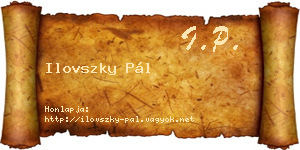 Ilovszky Pál névjegykártya